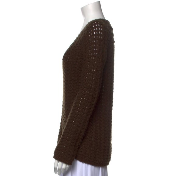 Line Open Knit Olive Green Sweater XS - Picture 2 of 3